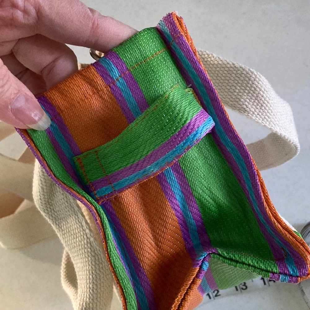 Urban Outfitters Green and Orange Striped Crossbody Bag - Picture 8 of 10